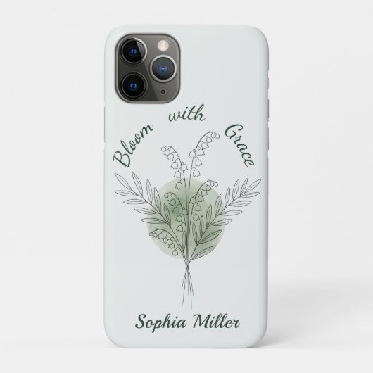 Persoonlijke lelietje-van-dalen aangepaste bloemna Case-Mate iPhone case (Achterkant)