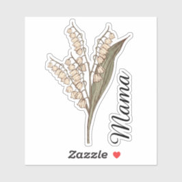 Persoonlijke lelietje-van-dalen aangepaste naam bl sticker