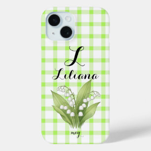 Persoonlijke lelietje-van-dalen naam telefoonhoesj iPhone 15 case