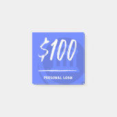 Persoonlijke lening ($100) post-it® notes (Voorkant)