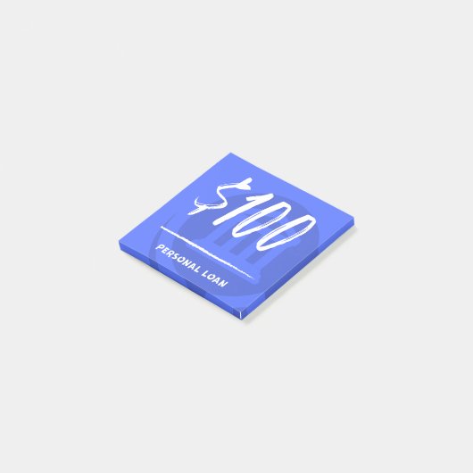 Persoonlijke lening ($100) post-it® notes (Schuin)