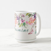 Persoonlijke Lente Bloemige Waterverf Botanische Koffiemok (Voorkant rechts)