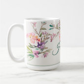 Persoonlijke Lente Bloemige Waterverf Botanische Koffiemok (Links)