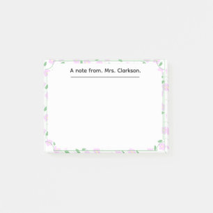 Persoonlijke lente bloemstukken voor leraren cadea post-it® notes