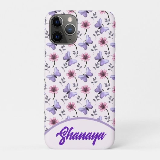 Persoonlijke Lente Vlinder Bloem Cadeau   Case-Mate iPhone Case (Achterkant)
