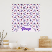 Persoonlijke Lente Vlinder Bloem Geschenk   Poster (Keuken)