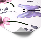 Persoonlijke Lente Vlinder Bloem Geschenk   Poster (Hoek)