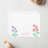 Persoonlijke Lentebloementuin Notitiekaart Notitiekaartje (Voorkant / Achterkant in situ)