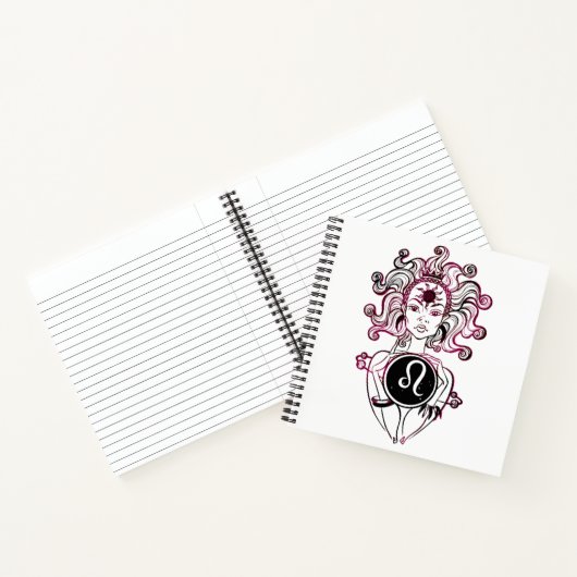 Persoonlijke Leo Art Deco Lady Notitieboek (Binnen)