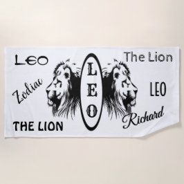 Persoonlijke Leo de dierentuin van de lion Strandlaken