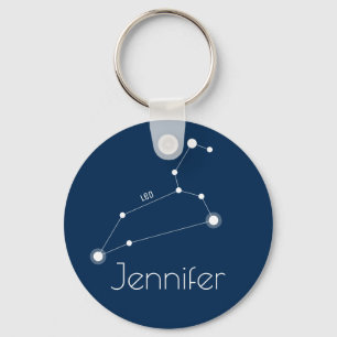 Persoonlijke Leo Zodiac Constellation Sleutelhanger