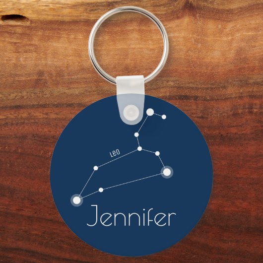 Persoonlijke Leo Zodiac Constellation Sleutelhanger (Voorkant)