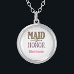 Persoonlijke Leopard Print Maid of Honor Gift Zilver Vergulden Ketting<br><div class="desc">Geef deze Maid of Honor Silver-ketting of locket een persoonlijk tintje met haar naam. Een geweldig cadeau voor je Maid of Honor. Zie ook onze bruidsmeisjes en moeders kettingen.</div>