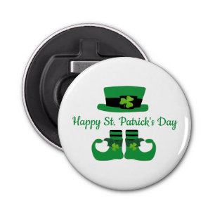 Persoonlijke Leprechaun St. Patrick's Day Party Button Flesopener