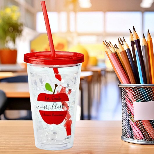 Persoonlijke leraar appel   acryl drinkbeker