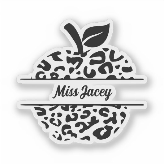 Persoonlijke leraar Apple naam, aangepaste leraar Sticker (Voorkant)
