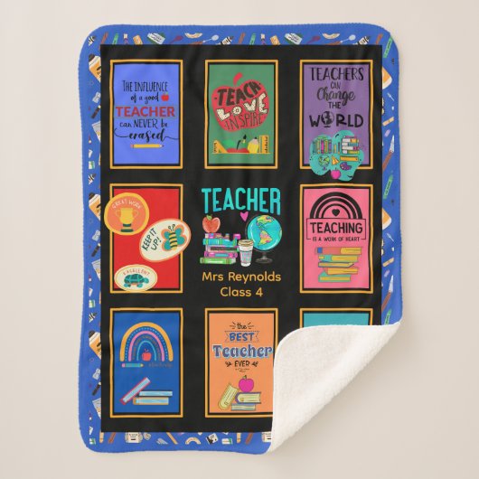 Persoonlijke leraar geeft waardering voor persoonl sherpa deken (Voorkant)