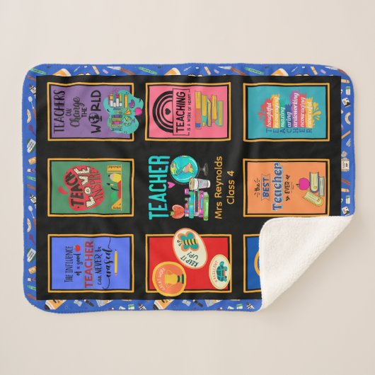Persoonlijke leraar geeft waardering voor persoonl sherpa deken (Voorkant (horizontaal))