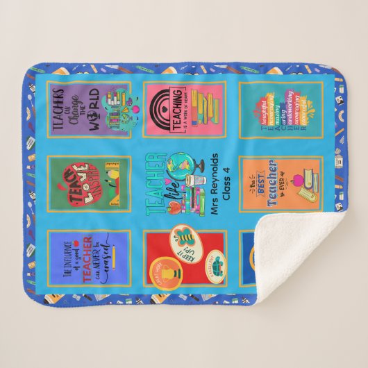 Persoonlijke leraar geeft waardering voor persoonl sherpa deken (Voorkant (horizontaal))