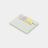 Persoonlijke leraar van het bureau van potlood & B Post-it® Notes (Schuin)