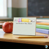 Persoonlijke leraar van het bureau van potlood & B Post-it® Notes
