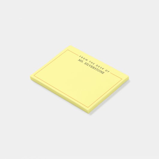 Persoonlijke leraar vanuit het bureau van post-it® notes (Schuin)