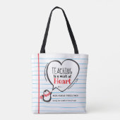 Persoonlijke leraar waardering hart Canvas tas (Achterkant)