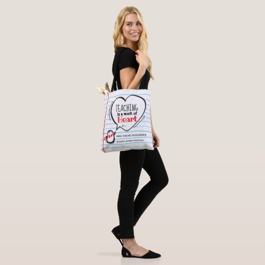 Persoonlijke leraar waardering hart Canvas tas (Op model)