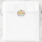 Persoonlijke leraarappelsticker ronde sticker (Tas)