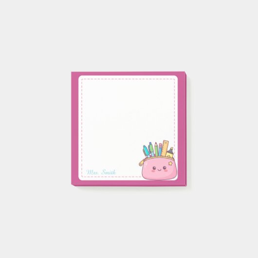 Persoonlijke Leraren Kawaii Potloodetui Plaknotiti Post-it® Notes (Voorkant)