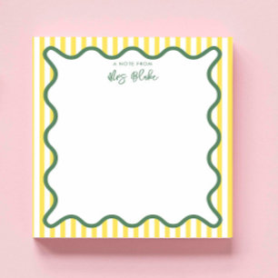 Persoonlijke Leraren Waardering Whimsical Wavy Notitieblok