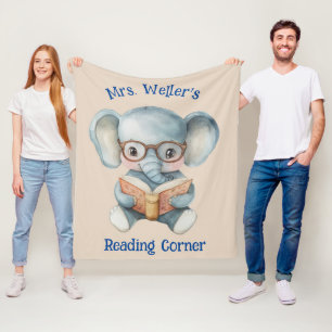 Persoonlijke Leraren Waterverf Olifant Lezen Fleece Deken