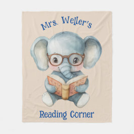 Persoonlijke Leraren Waterverf Olifant Lezen Fleece Deken