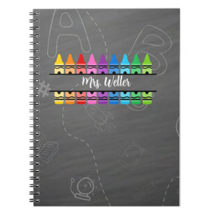 Persoonlijke Lerarennaam Regenboogkrijt Notitieboek