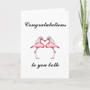 Persoonlijke Lesbian Flamingo Wedding Kaart