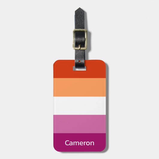 Persoonlijke Lesbische Vlag Bagagelabel (Voorkant verticaal)