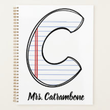 Persoonlijke lesplanner met Notebookpapier initiaa