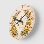 Persoonlijke Letter A Bloemen Wandklok (Hoek)