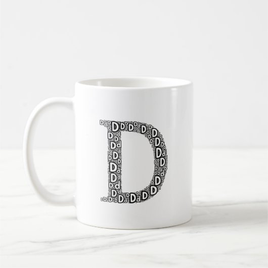 Persoonlijke Letter D Koffiemok Cadeau (Links)