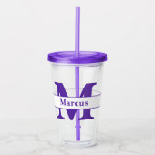Persoonlijke letter en naam acryl drinkbeker (Voorkant)