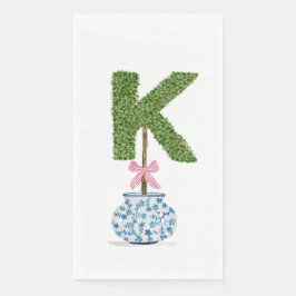 Persoonlijke Letter K Preppy Topiary Monogram Servet