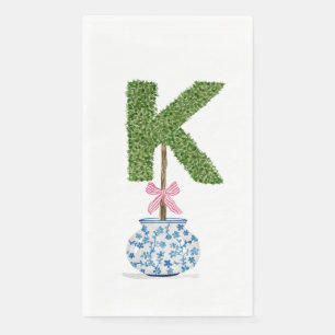 Persoonlijke Letter K Preppy Topiary Monogram Servet