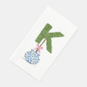 Persoonlijke Letter K Preppy Topiary Monogram Servet (Hoek)
