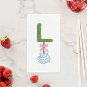 Persoonlijke Letter L Topiary Monogram Servet (Insitu)