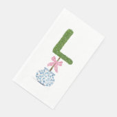 Persoonlijke Letter L Topiary Monogram Servet (Hoek)