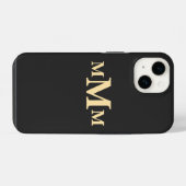 Persoonlijke Letter "M" Monogram Sjabloon iPhone Hoesje (Achterkant horizontaal)