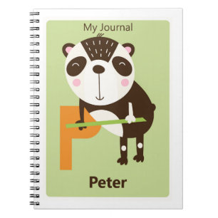 Persoonlijke Letter P Mooie Pandajournaal voor K Notitieboek