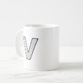 Persoonlijke Letter V Keramische Monogrammok Koffiemok (Voorkant links)