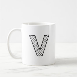 Persoonlijke Letter V Keramische Monogrammok Koffiemok