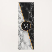 Persoonlijke Letter Yoga Mat Black White Marble (Voorkant)